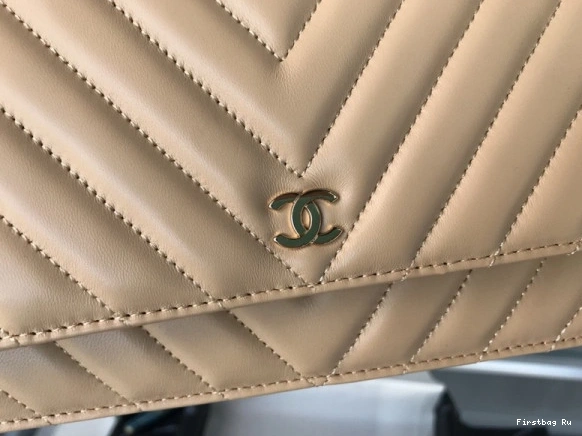 Firstbag Ru Silver Gold Bag CHANEL Hardware  Flap  With Lambskin 0716